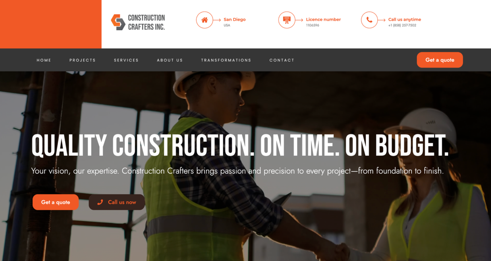 Construction Crafters Web Design